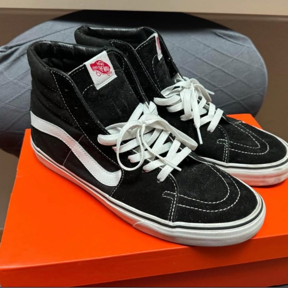 Vans Black and White High-Top Sneakers